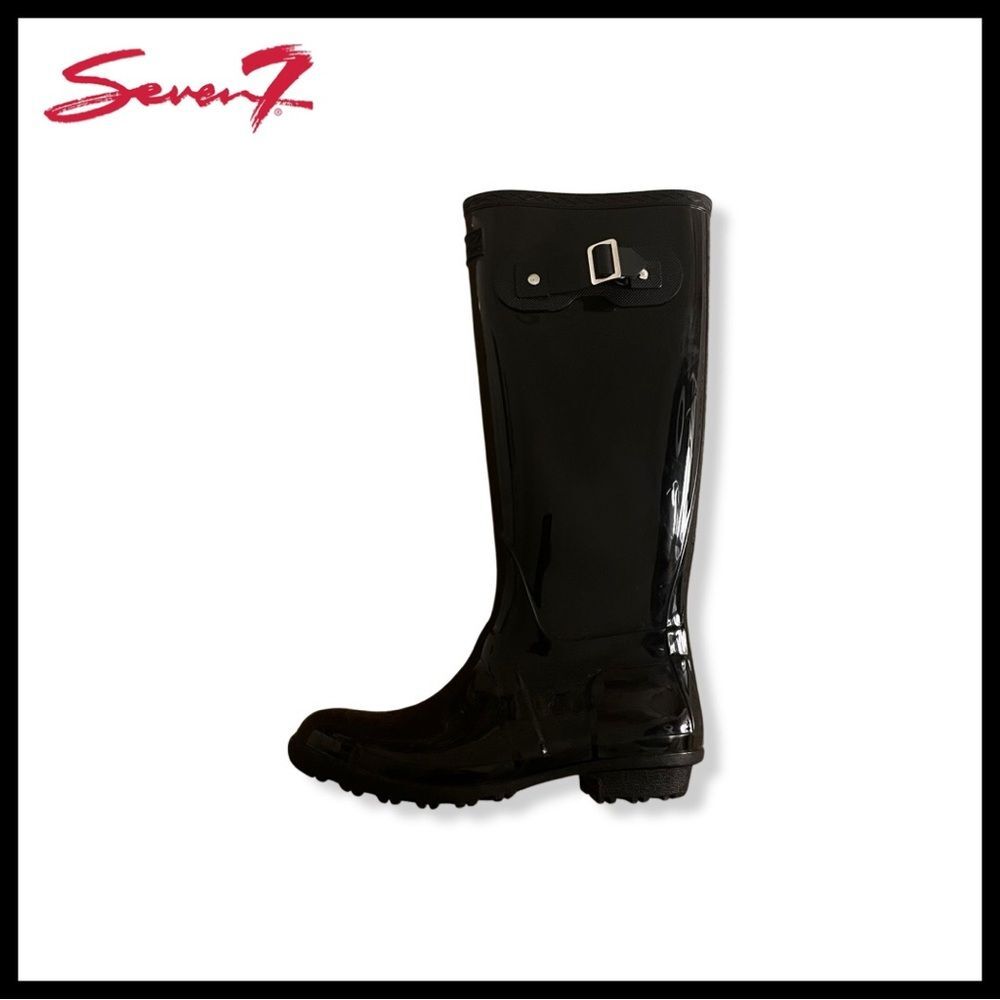 Seven for all Mankind British Girl Black Rubber Rain boots